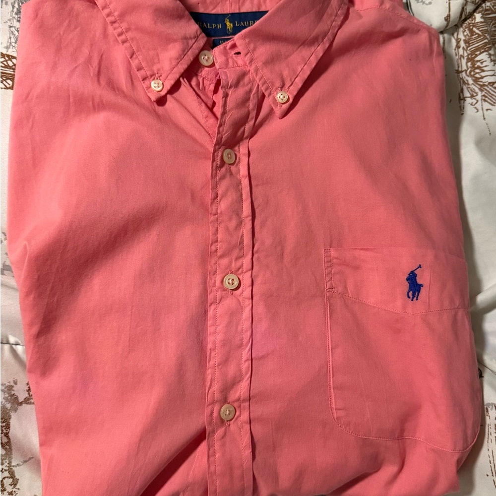 Ralph Lauren Men's Coral Button Down Shirt - Picture 7 of 7